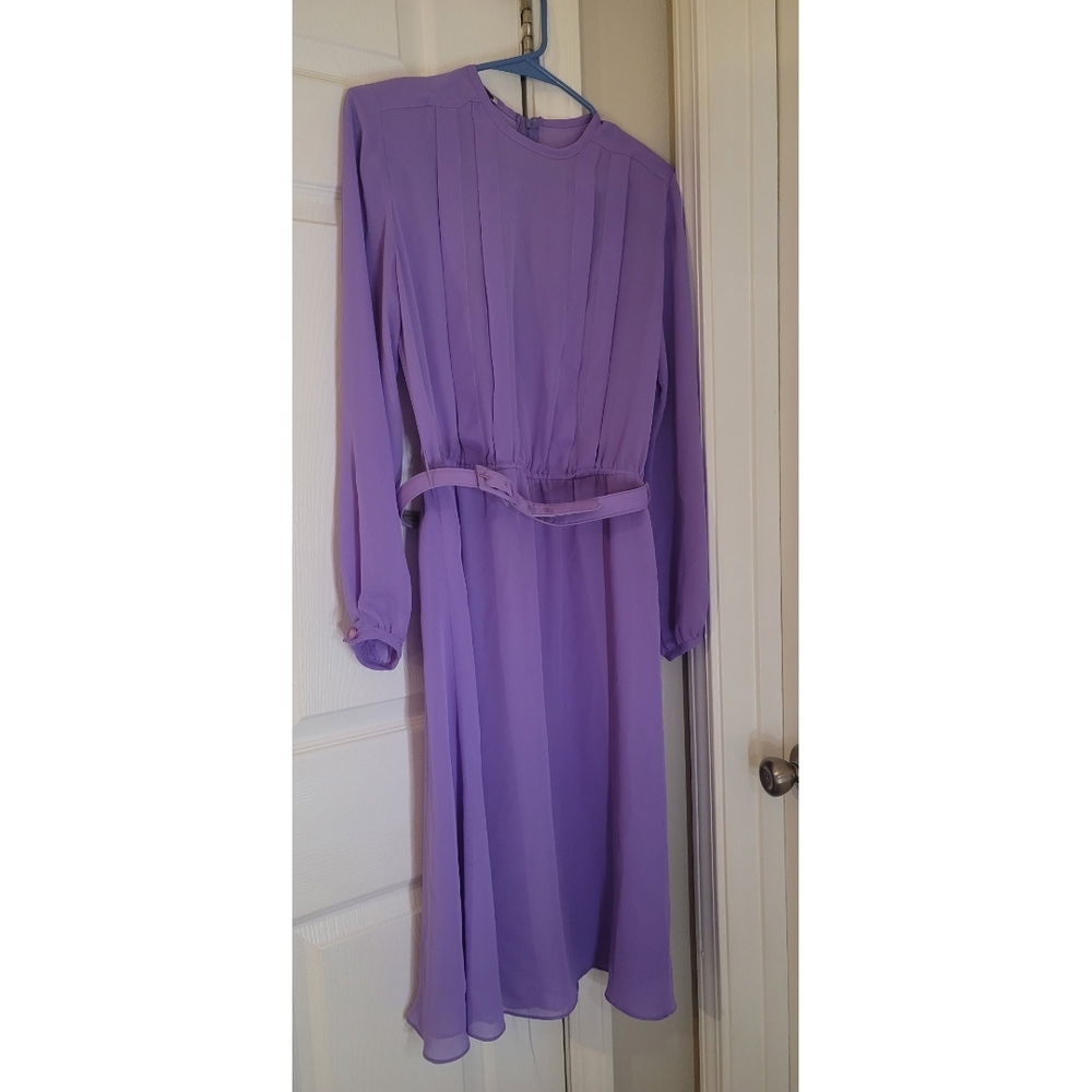 Elegant Purple Long Sleeve Dress